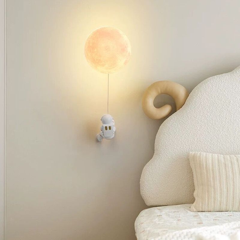 Cartoon Style Wall Light Ball Shape Wall Lamp for Children's Room (Included Doll)