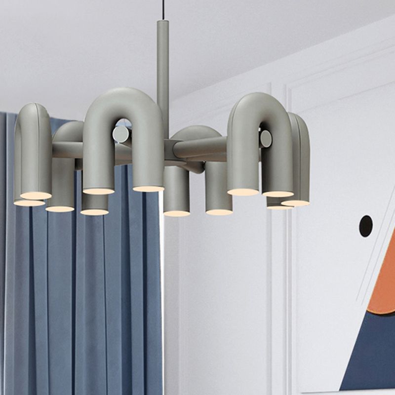 Modern Style Acrylic Metal Chandelier Light Living Room Pendant Light Fixture