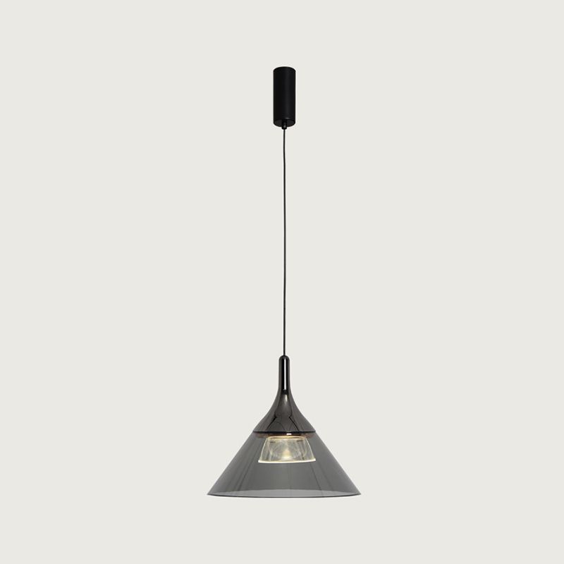 Minimalist Cone Shape Pendant Light Aluminum Dining Room LED Hanging Light