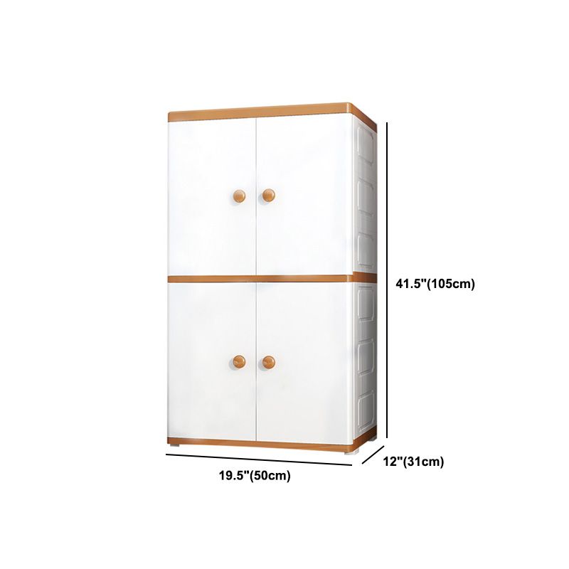 Contemporary Style Wardrobe Armoire Plastic Non-Hanging Armoire with Door