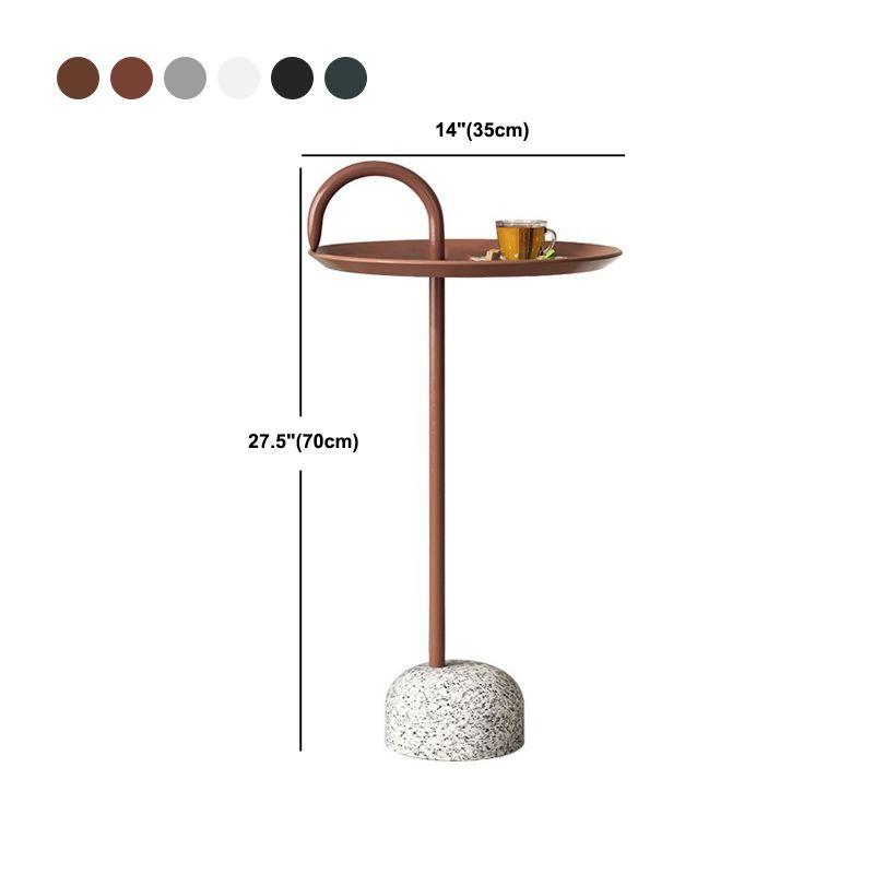 Mid-Century Iron Side End Table Pedestal Corner Table for Living Room