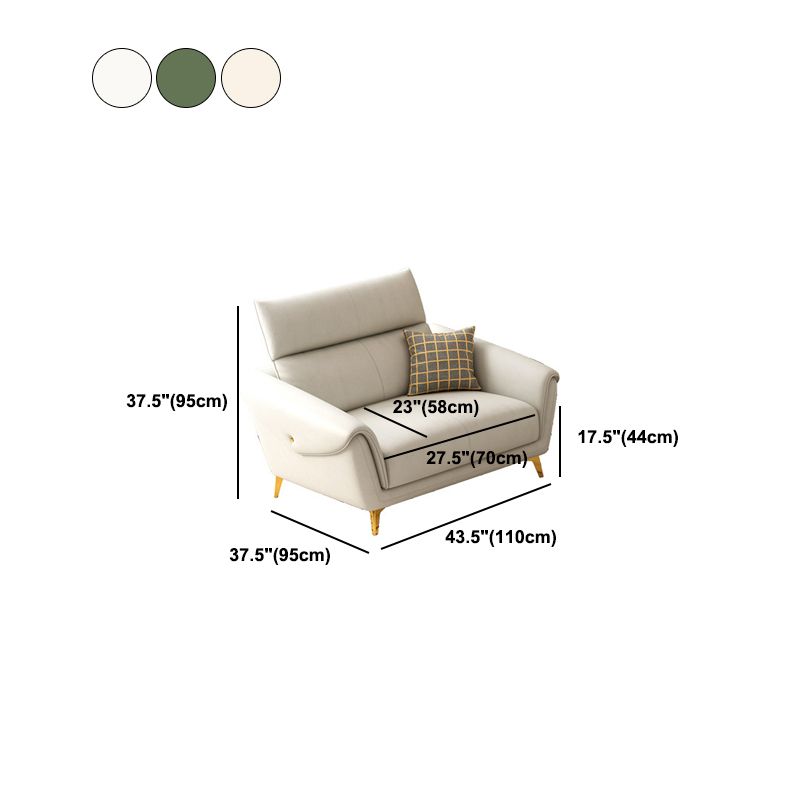Faux Leather Sofa 37.40" D x 37.40" H Flared Arm Sofa for Living Room