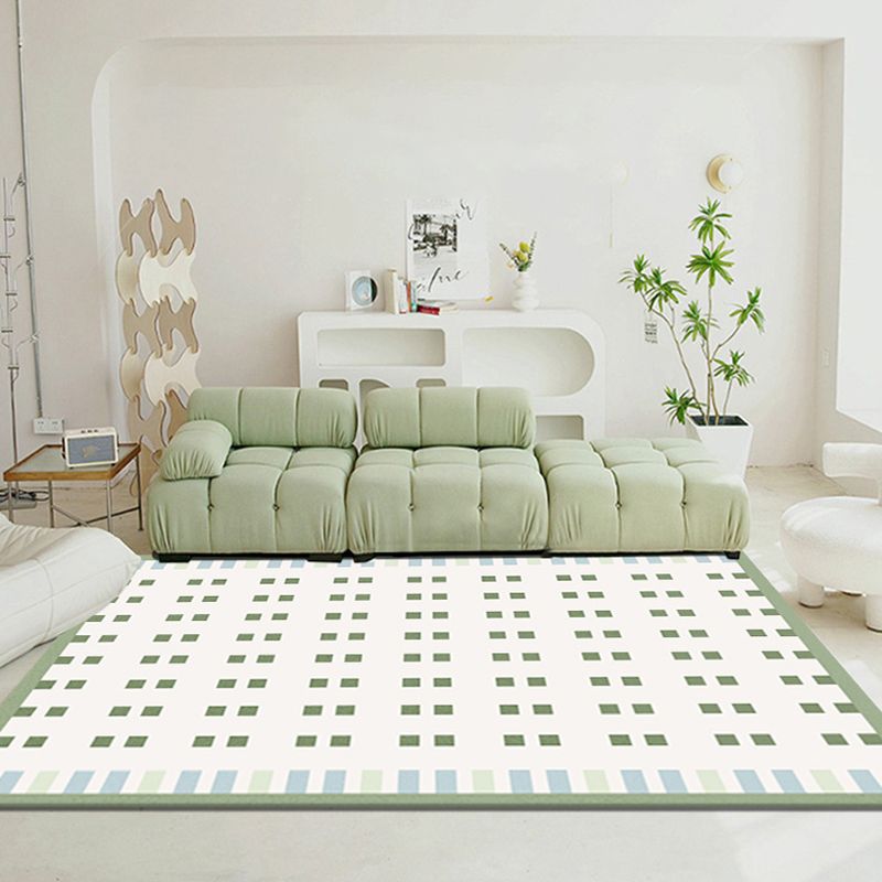 Minimalist Area Rug Simple Living Room Carpet Polyester Rug with Non-Slip Backing