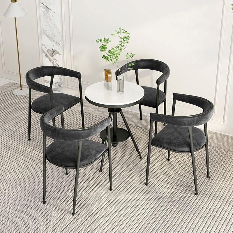 Upholstered Dining Arm Chair Cane Back Dining Chairs for Home Use