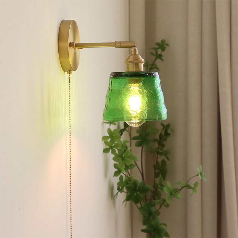 Glass Cylinder Wall Sconce Lights Industrial Style 1 Light Wall Mounted Lamps