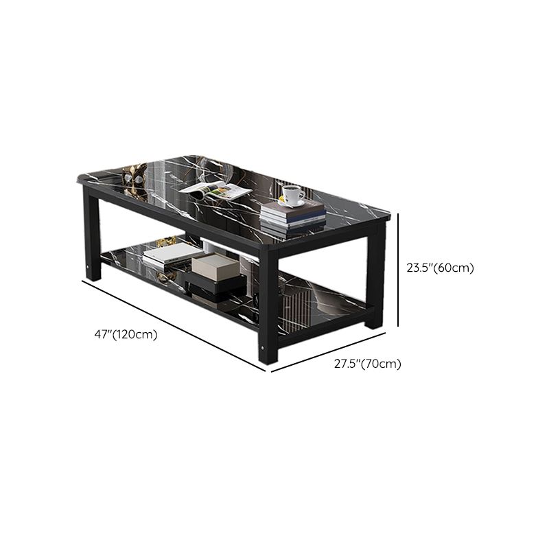 Round Wooden Coffee or End Table Iron Pedestal Base with Storage