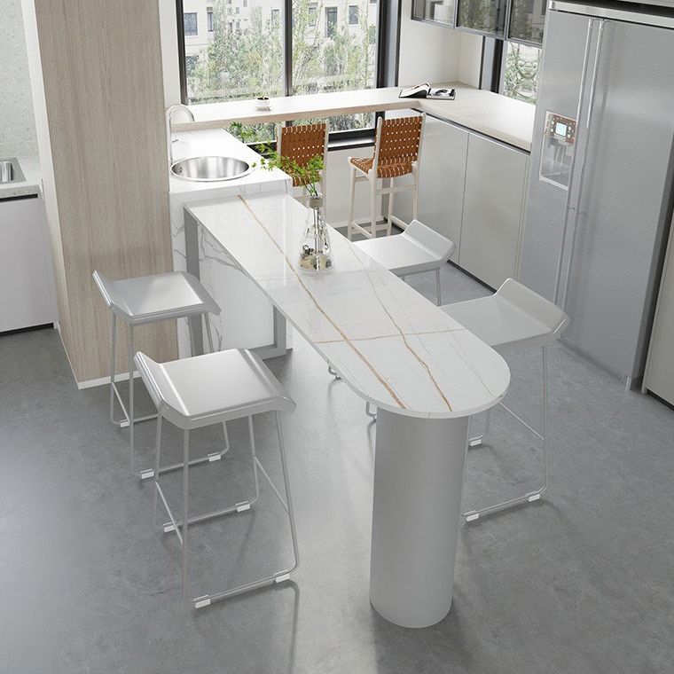 Contemporary 1/2/5 Pieces Sintered Stone Pub Table Set Fixed Table Counter Table