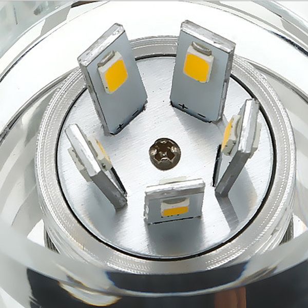 Plafonnier carré de style moderne, montage encastré en cristal avec trou de 2 à 3.5 pouces de diamètre