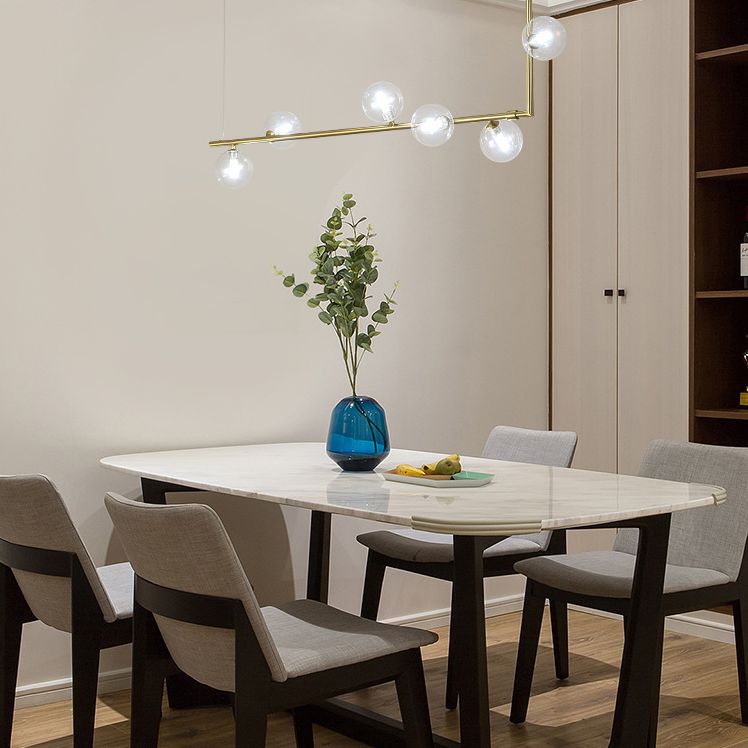 Globe Dinning Room Island Pendant Light Glass Minimalist Island Lighting Fixture