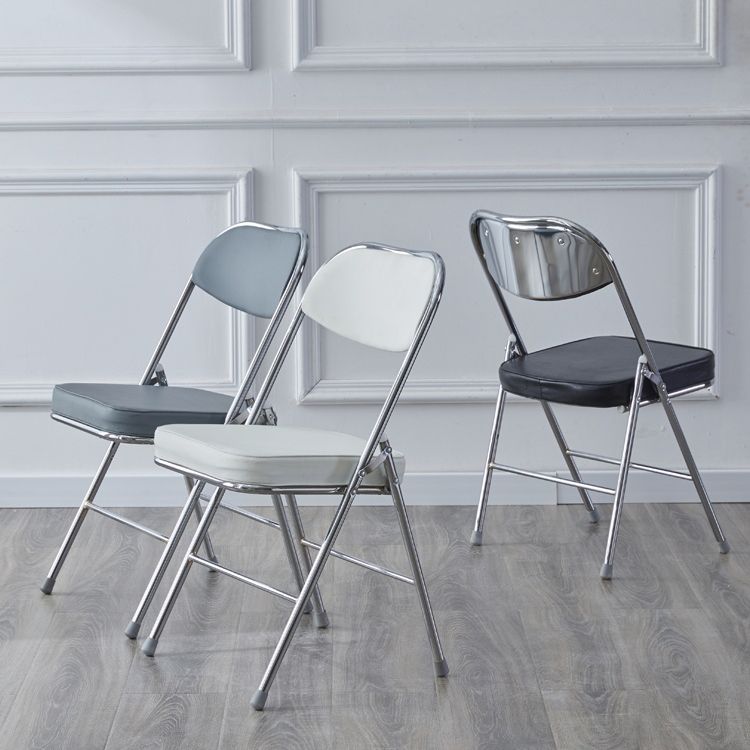 Chaise d'intérieur et d'extérieur moderne, chaises d'appoint de salle à manger à dossier ouvert sans accoudoirs en métal