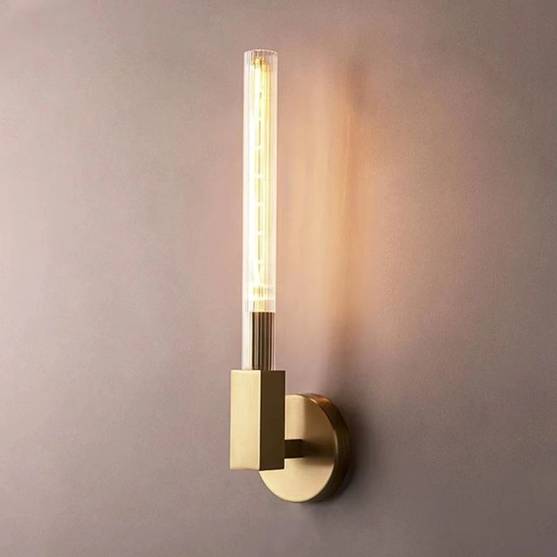 Metal and Glass Bath Sconce 1 / 2 - Light Post Modern Bathroom Vanity Lighting