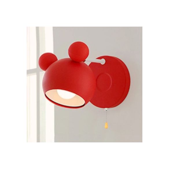 Modern Style Circle Wall Mounted Lamp Metal 1 Light Wall Sconce Lighting for Bedroom