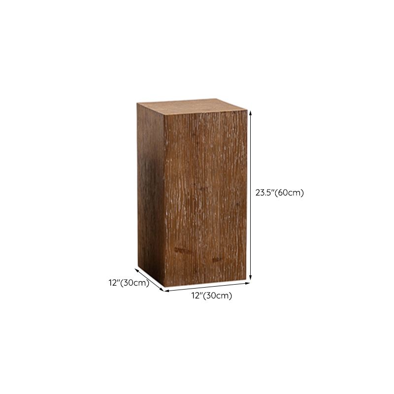 Rustic 11.81" Wood End Table Square Side Table in Distressed Finish