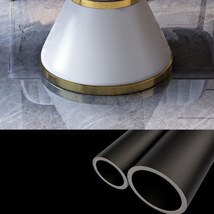 Metal Pedestal Dining Table Extendable Table for Kitchen Dining Room