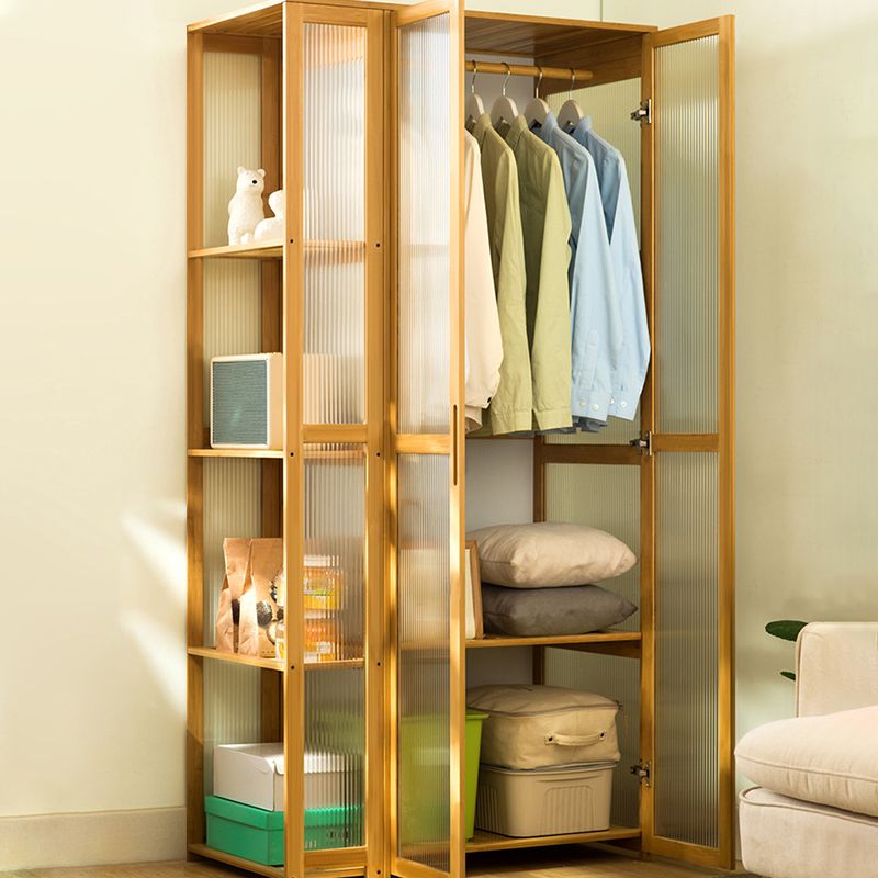 Modern Style Wardrobe Cabinet Wood Clothes Rail Wardrobe Armoire for Home