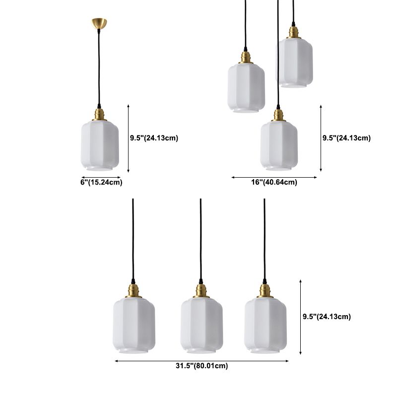 Pot Shade Hanging Lighting Modern Style Glass Multi Light Pendant Lamp for Bedside