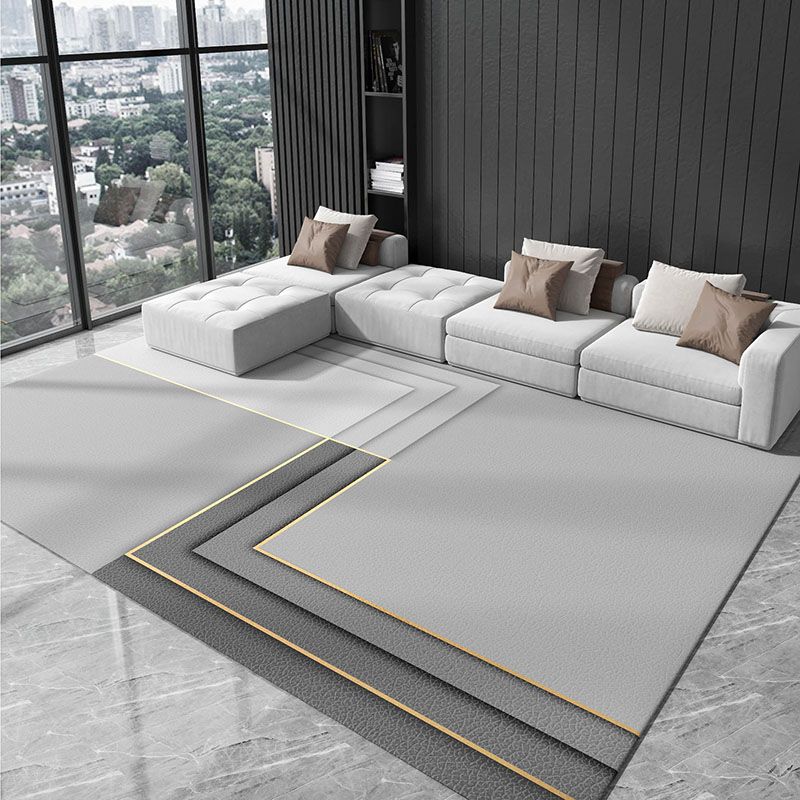 Moderne woonkamer Tapijt Grijs Polyester Gebied Rug vlekbestendig vloerkleed voor thuisdecoratie