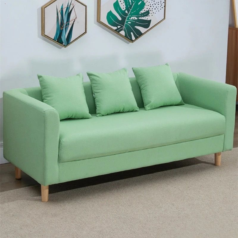 Contemporary 23.62" H Cotton Blend Tuxedo Arm Sofa for Living Room