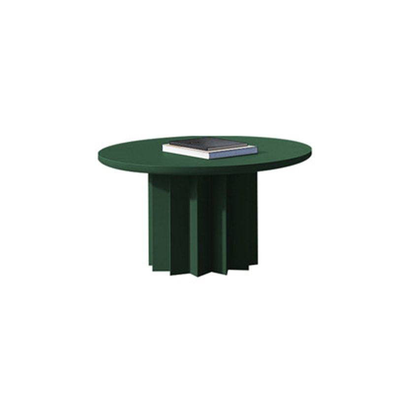 Solid Wood Blue/white/green/black Single Foot Base Design Round Coffee Table
