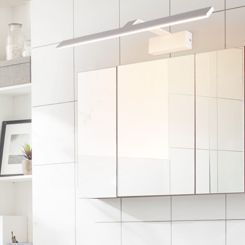 Linear Shape Metal Wall Sconce Modern Style 1-Light Mirror Wall Mount Light