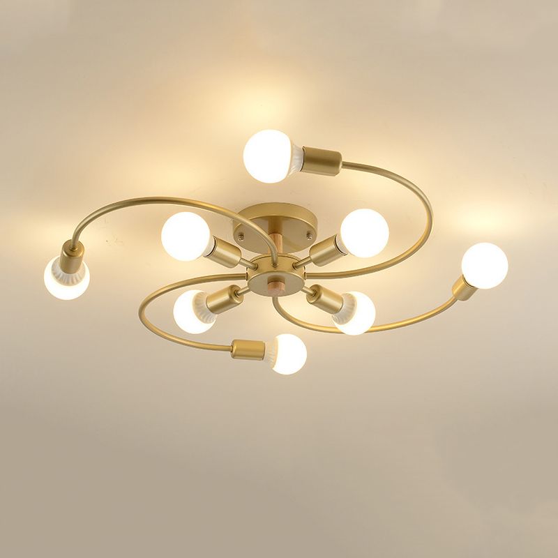 Industrial Ceiling Lamp Simple Metal Flush Mount Light Fixture for Bedroom