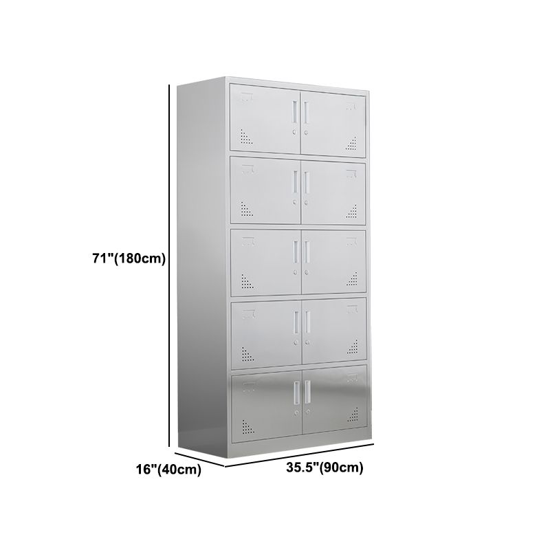 Metal Industrial Cabinet with Hinged Door Gray Steel Storage Cabinet for Bathroom