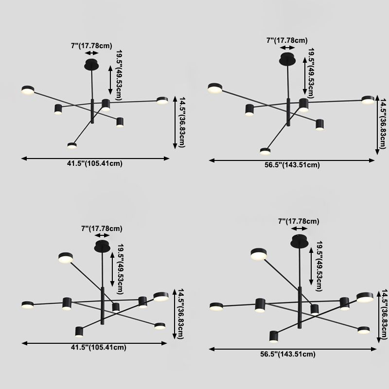 Candeleras colgantes de forma de cilindro de estilo contemporáneo luces colgantes colgantes de metal