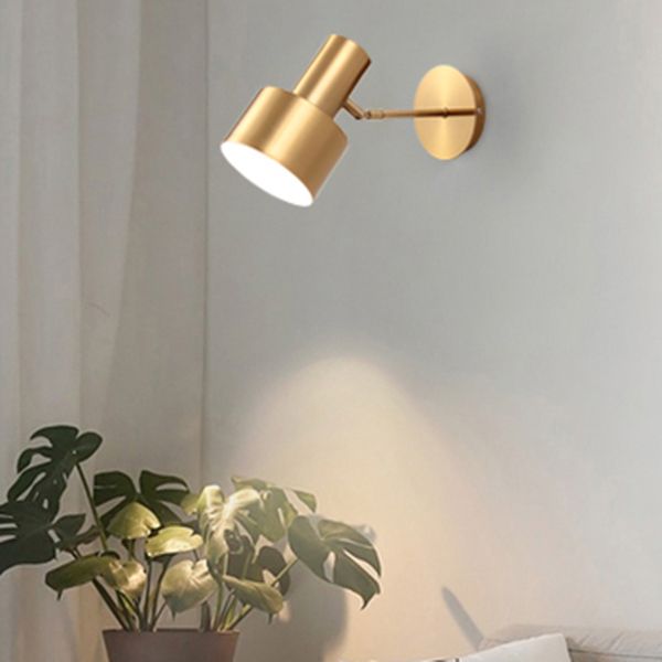 Postmodern Geometric Sconce Lighting Metallic 1 Head Bedroom Reading Wall Light in Brass