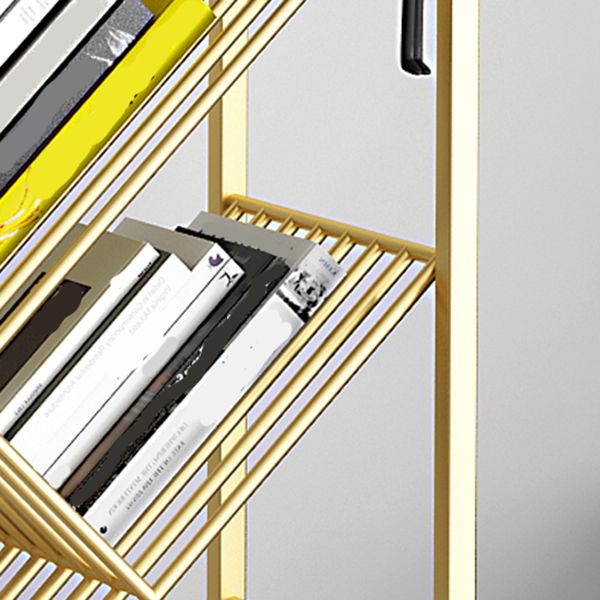 Modern Style Bookcase Open Back Metal Vertical Bookshelf for Home