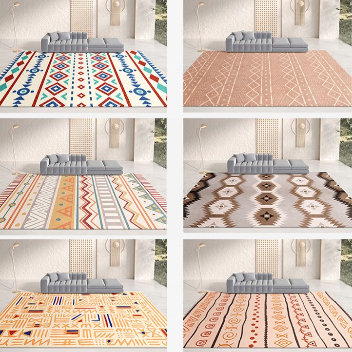 Multicolorored Indian Indian Teppich Klassiker Tribal Totem Area Teppich Polyester Nicht-Schlupf-Backing Teppich für Wohnzimmer