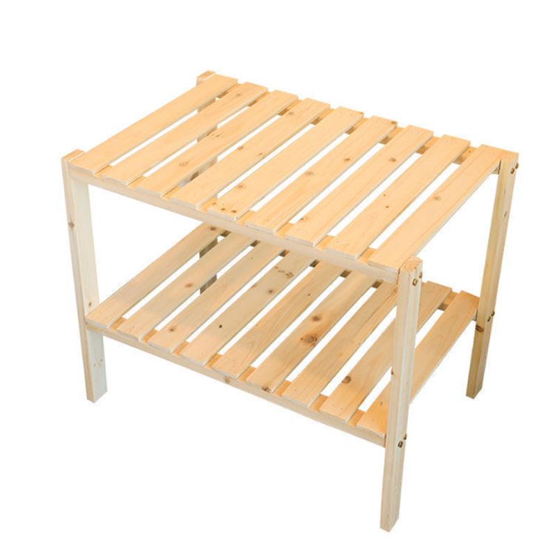 Modern Natural Nightstand 14" Tall Bedside Cabinet with Shelf