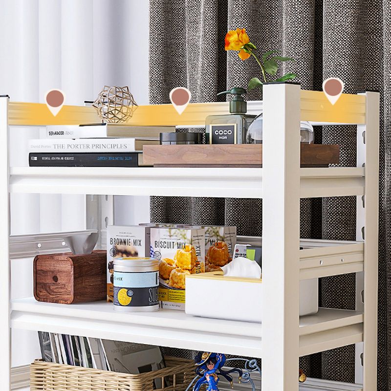 Contemporary Metal Etagere Bookshelf Open Back Home Bookcase