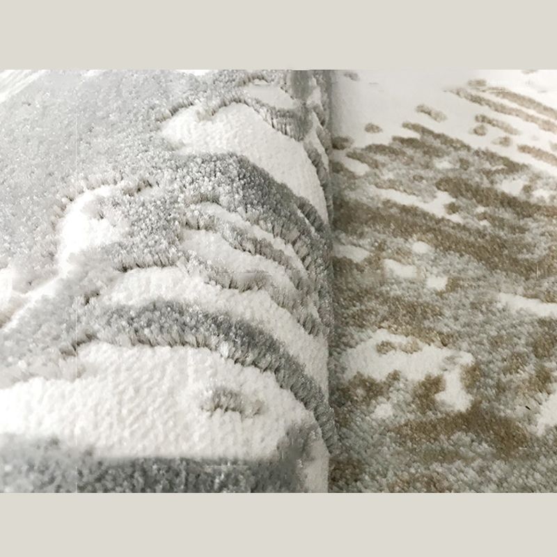 Grey Tone Eclectic Rug Polyester Carpet Mottled Effect Indoor Rug Non-Slip Backing for Living Room