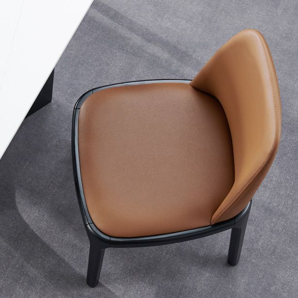 Industrial Armless Dining Chairs Solid Wood Legs Upholstered Side Chair