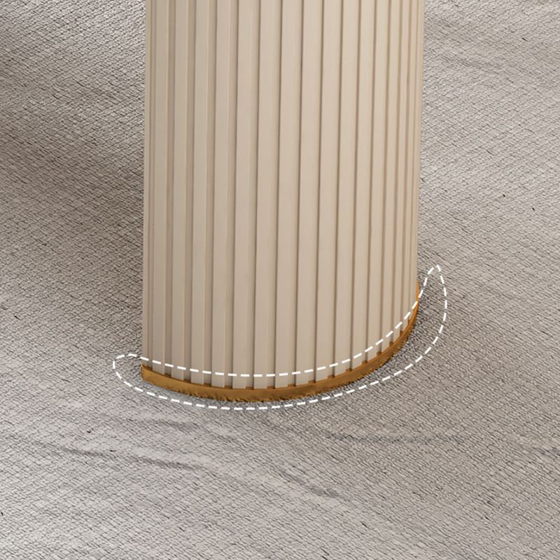 23.6" Wide Writing Desk Beige Pedestal Glam Office Desk for Home