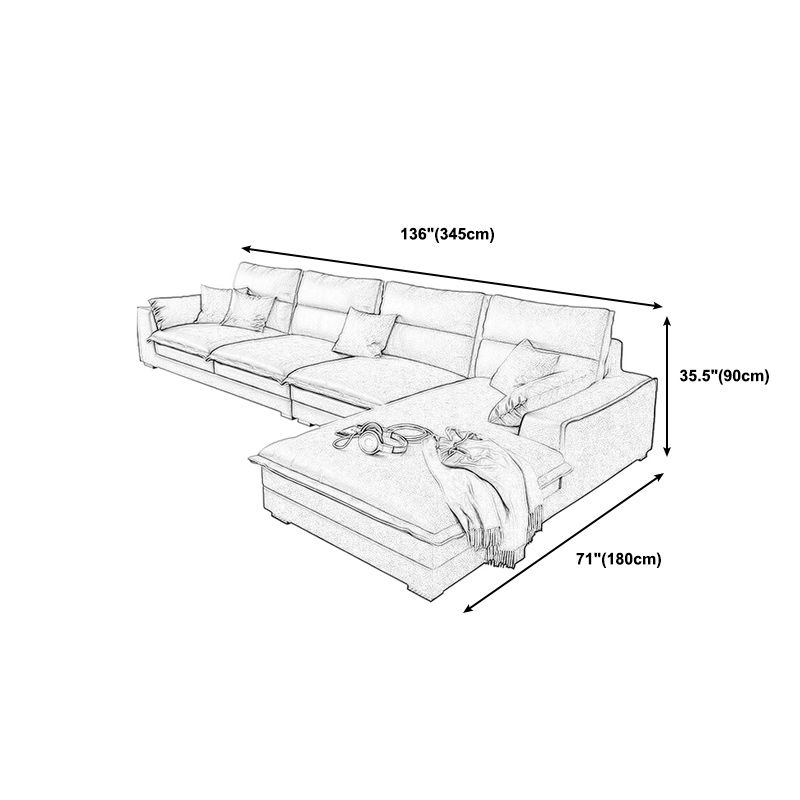 135.83" W √ó 70.87" D √ó 35.43" H L-Shape Faux Leather High Back Square Arm Sectional