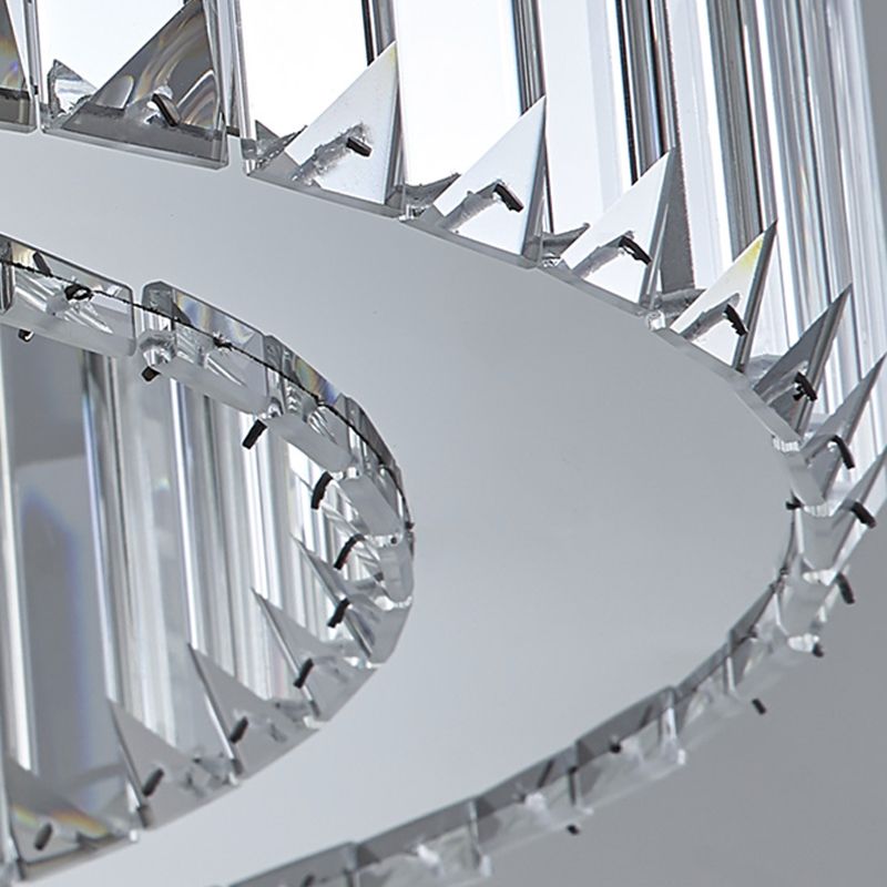 Oval Clear Crystal LED Island Light Fixture Modern Ceiling Pendant Light