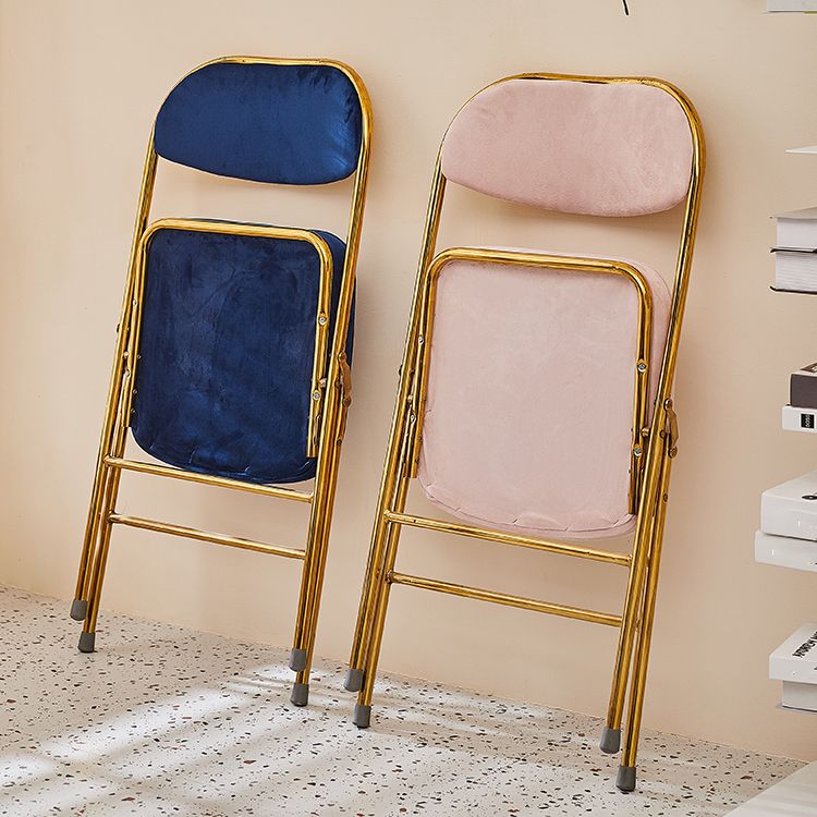 Silla lateral escandinava de terciopelo con respaldo abierto, sillas de comedor plegables con acabado mate