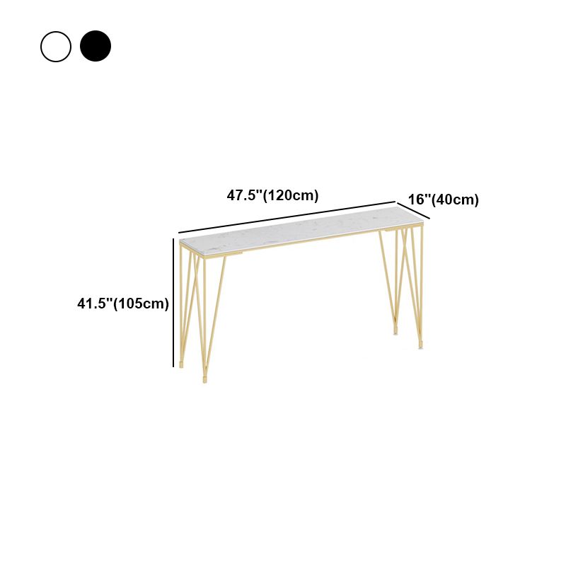White and Black Glam Style Bar Table in Gold Metal Foot and Marble Milk Tea Shop Table