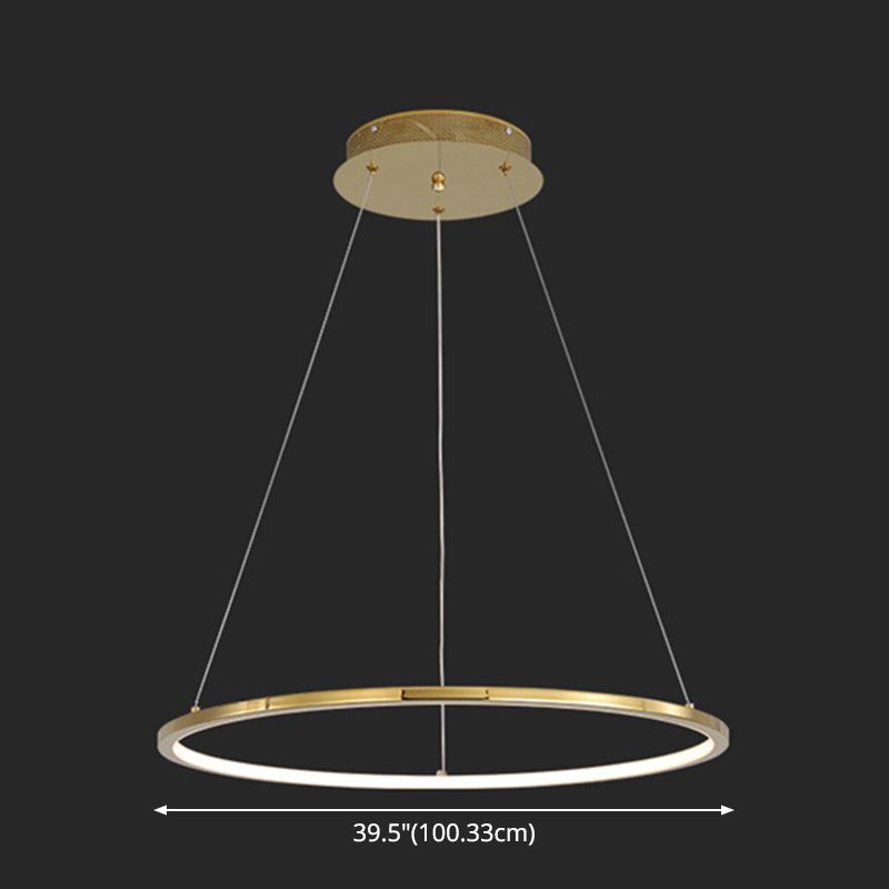 Contemporary Orbicular Chandelier Lamp Metallic Simplicity Hanging Lamp Kit for Living Room