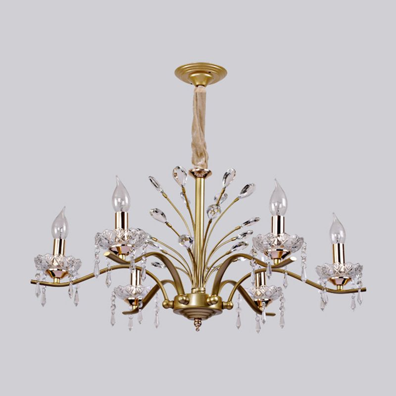 Traditional Unique Chandelier Lights Crystal Pendant Light Fixtures in Gold