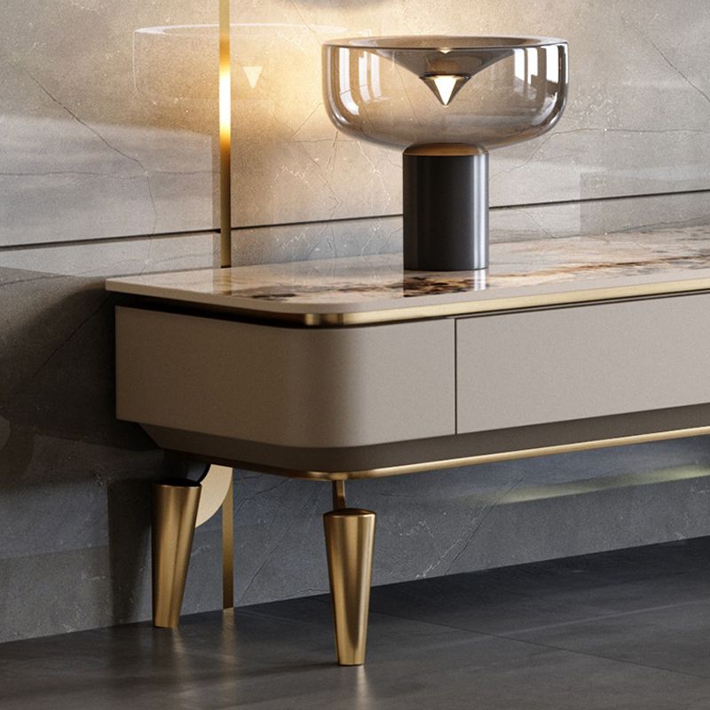 Glam Media Console TV Stand Stone TV Media Stand for Living Room