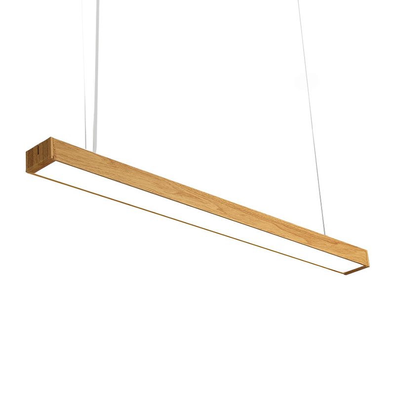 Aluminium Linear Anhängerlampe Nordischer Stil 23,5 "/47"/71 "Lange LED -Decke hängen Licht in Holz