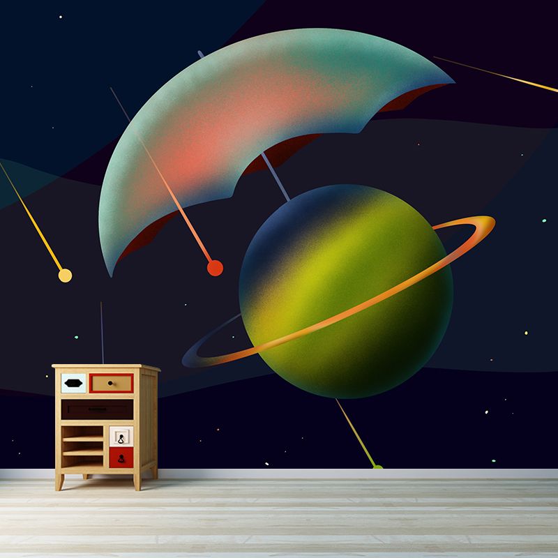 Modern Illustration Mural Wallpaper Cosmic Space Sitting Room Wall Mural