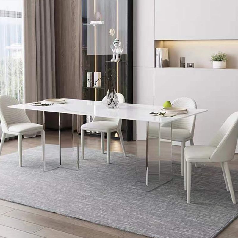 Modern 1/2/5 Pieces Dining Set Rectangle Stone Dining Table for Dining Room