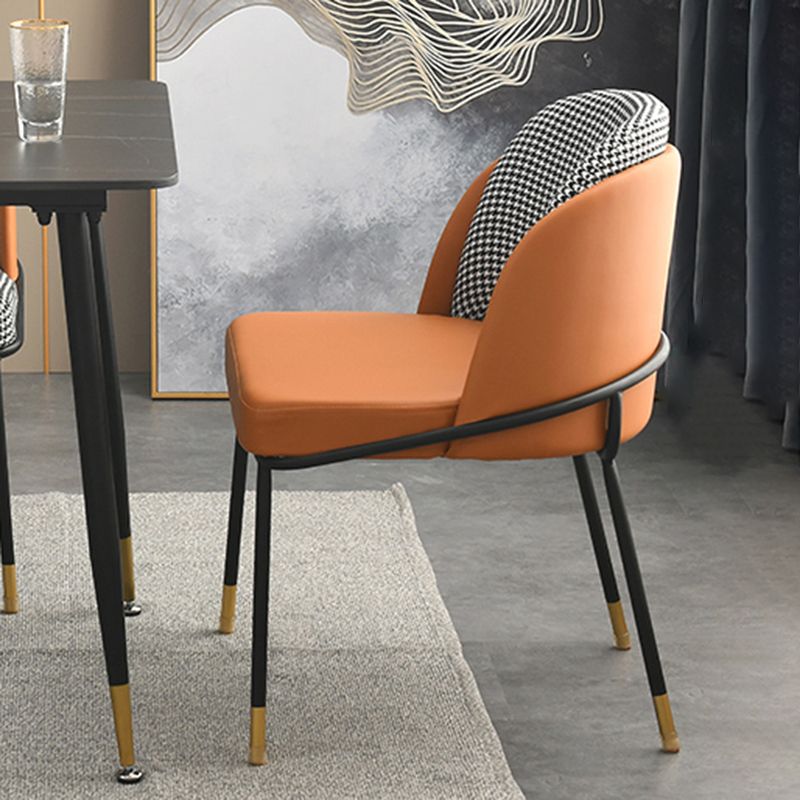 Upholstered Dining Chairs Nordic Style Armless Solid Back Chairs for Home