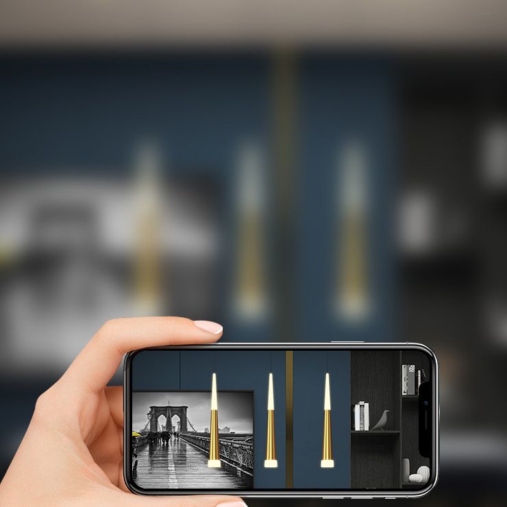 Cone Island Lighting Fixture Contemporary Style LED Metal Pendant Lighting Fixture