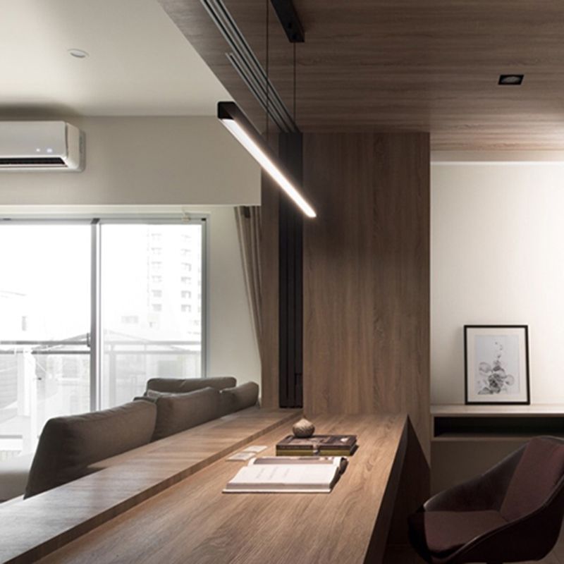 Lámpara de suspensión LED de restaurante LED de 1 luces lineales de 1 luces lineales Lámparas de iluminación de metal isla de metal