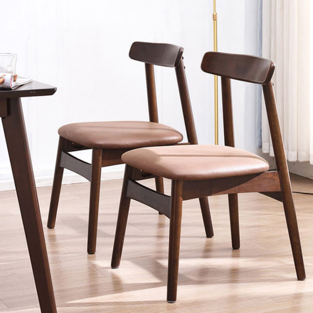 Silla lateral de madera industrial para comedor, cocina, silla con respaldo abierto