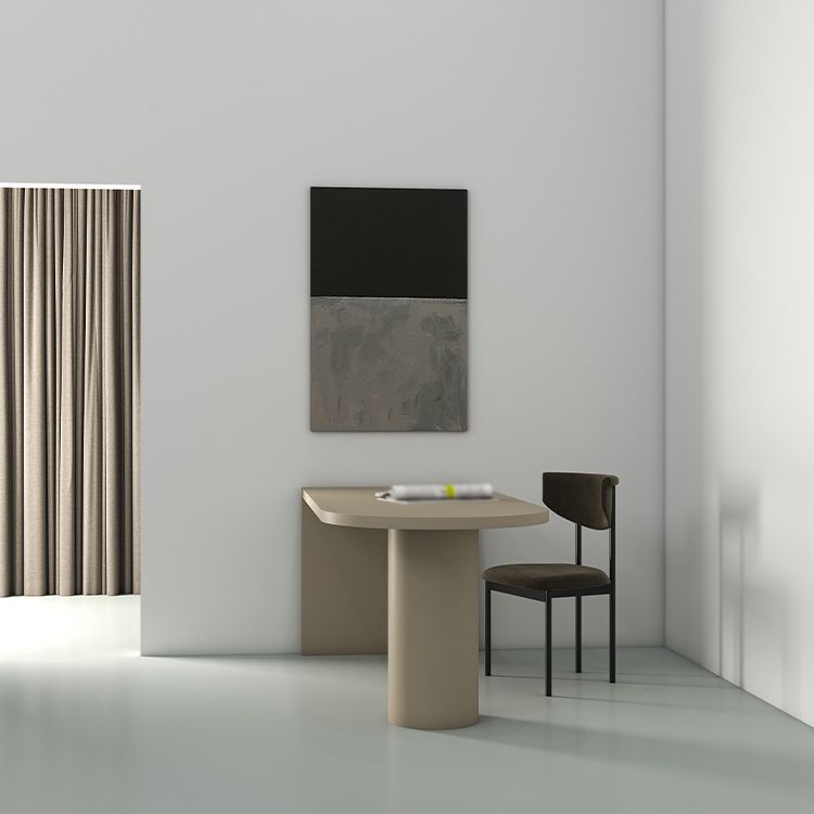 Mesa de comedor moderna de madera maciza, mesa superior de madera de pino con base de pedestal doble